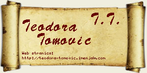 Teodora Tomović vizit kartica